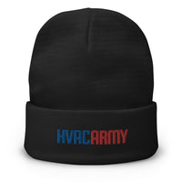 HVACARMY Embroidered Beanie | Red Blue