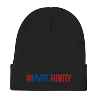 #HVACARMY Embroidered Beanie | Red Blue